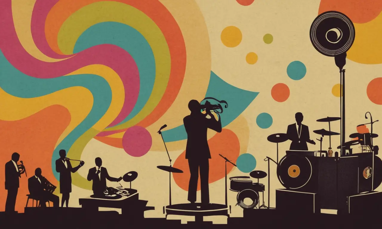 Un collage vibrante y lleno de vida que celebra la música jazz